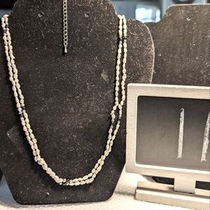 Vintage seed pearl double strand‎ 11" delicate beaded necklace